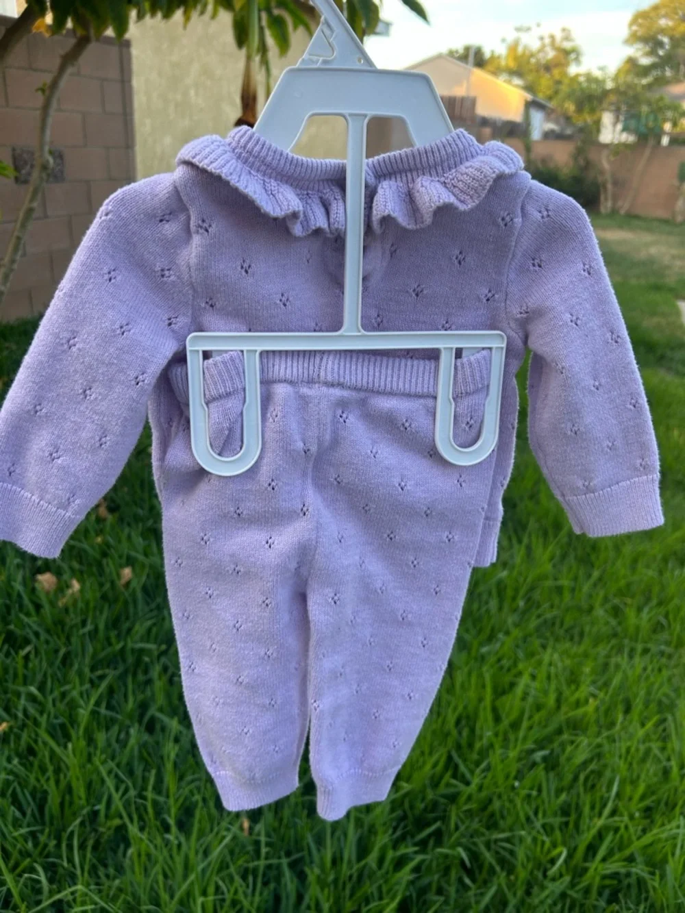 GAP Baby Lilac Ruffle Knit Sweater